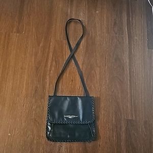 Vintage Harley Davidson leather crossbody black GUC two pockets *see photos4wear